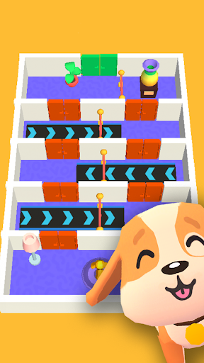 A playful dog navigating through a puzzling maze, symbolizing the adventure and challenges of the Dog Escape Puzzle game.