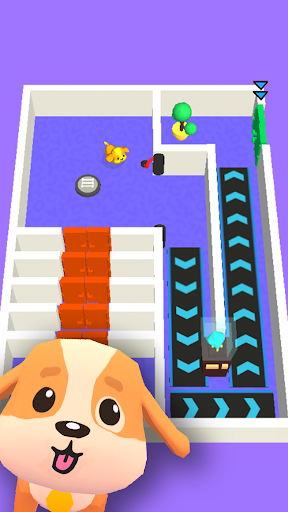 A playful dog navigating through a puzzling maze, symbolizing the adventure and challenges of the Dog Escape Puzzle game.