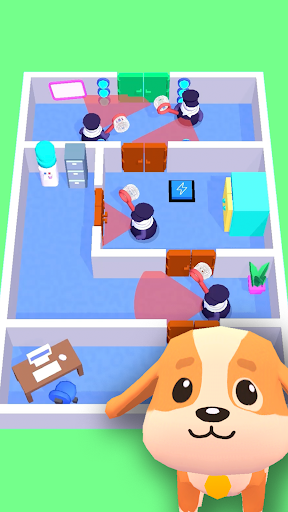 A playful dog navigating through a puzzling maze, symbolizing the adventure and challenges of the Dog Escape Puzzle game.