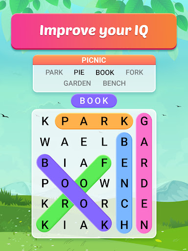 A joyful and engaging experience of discovering hidden words in a puzzle game, sparking curiosity and excitement.