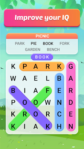 A joyful and engaging experience of discovering hidden words in a puzzle game, sparking curiosity and excitement.