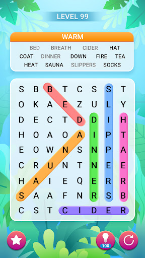 A joyful and engaging experience of discovering hidden words in a puzzle game, sparking curiosity and excitement.