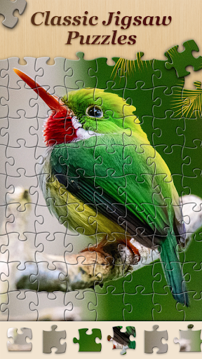 A person engrossed in solving a jigsaw puzzle, embodying the joy and challenge of the Banana Puzzle App.