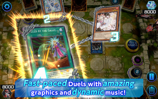 A thrilling duel of magical creatures and spells unfolds as players strategize their way to victory. The excitement of digital card battles captures the spirit of Yu-Gi-Oh!