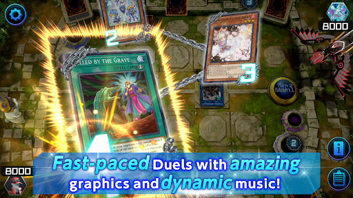 A thrilling duel of magical creatures and spells unfolds as players strategize their way to victory. The excitement of digital card battles captures the spirit of Yu-Gi-Oh!