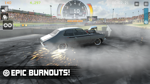 A high-adrenaline car drifting scene, capturing the excitement and thrill of Torque Burnout Game.