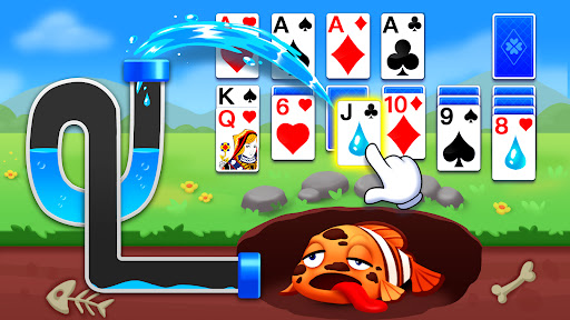 A serene and engaging Klondike Solitaire game being played on an Android device, symbolizing relaxation and mental challenge.