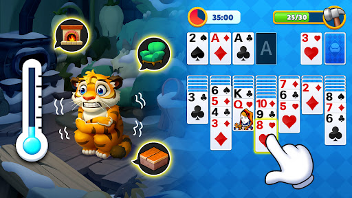 A magical and adventurous solitaire card game journey capturing excitement and mystery.