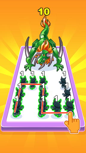 A thrilling battle scene from Merge Master Hero: Monster Battle, where vibrant monsters clash in a strategic showdown.