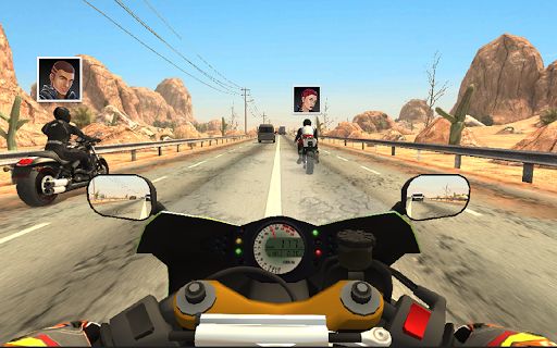 A thrilling motorcycle racing adventure, capturing the excitement and intensity of high-speed racing in the virtual world.