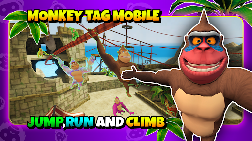 A thrilling action-packed scene from Monkey Mobile Arena, showcasing vibrant characters in an intense battle, evoking excitement and competitive spirit.