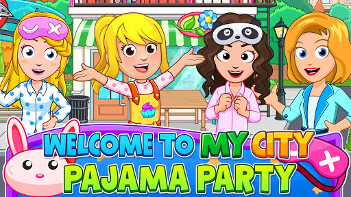 A joyful and colorful depiction of children playing and having fun at a pajama party, capturing the essence of creativity, excitement, and adventure.