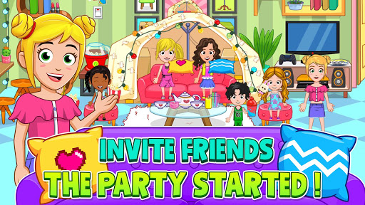 A joyful and colorful depiction of children playing and having fun at a pajama party, capturing the essence of creativity, excitement, and adventure.