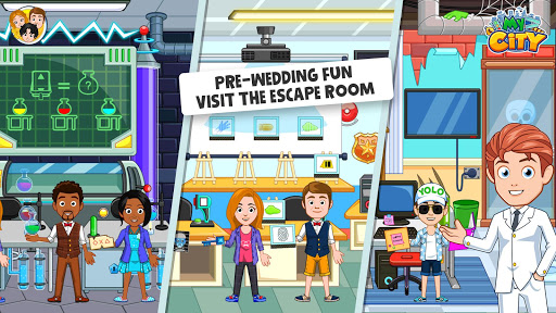 A joyful depiction of a virtual wedding scene, highlighting creativity and excitement in planning a dream wedding.