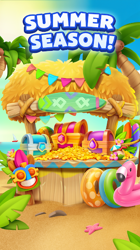 A vibrant and colorful cartoon world filled with fun and adventure, capturing the essence of Toon Blast's whimsical and engaging gameplay.