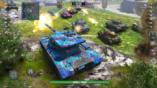 An exhilarating battlefield with tanks in action, capturing the intensity and thrill of World of Tanks Blitz.