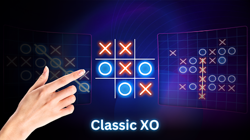 A nostalgic moment capturing the joy and strategy of playing the Tic Tac Toe game, evoking feelings of childhood fun and timeless appeal.