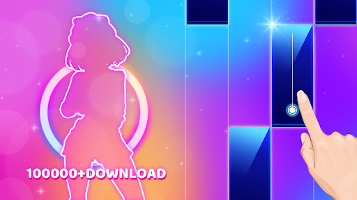 A joyful scene of vibrant piano tiles, representing the exciting and musical experience of the Dancing Paperdoll game, evoking a sense of playful rhythm and harmony.