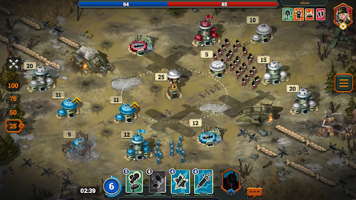 A captivating scene from Bunker Wars RTS showing a strategic battle in progress, evoking excitement and tension.