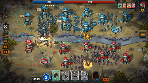 A captivating scene from Bunker Wars RTS showing a strategic battle in progress, evoking excitement and tension.