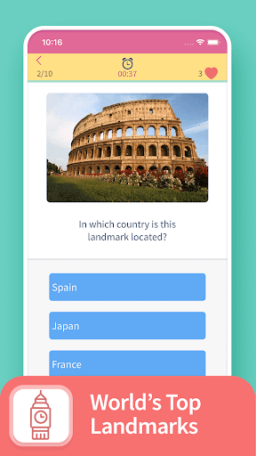 A vibrant, exciting representation of a trivia app with colorful question marks and a playful theme, capturing the essence of knowledge and fun.