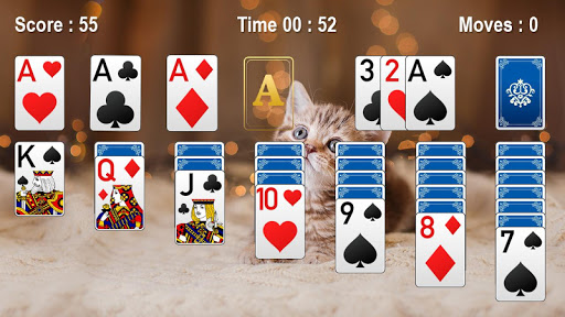 A serene and captivating scene of a classic Solitaire game with vibrant themes, evoking nostalgia and relaxation.