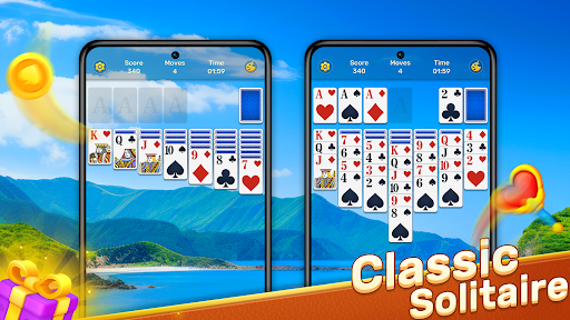 A relaxing scene of a player enjoying Solitaire Klondike on their mobile device, evoking feelings of nostalgia and strategic engagement.