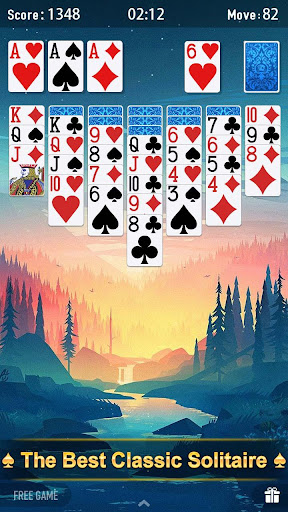 A classic card game of Solitaire Klondike, blending tradition with modern digital features, creating a nostalgic yet innovative experience.