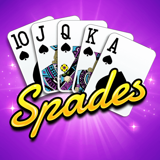 A group of friends immersed in a lively game of Spades, with smiles and focused expressions, capturing the essence of friendly competition and strategic play.