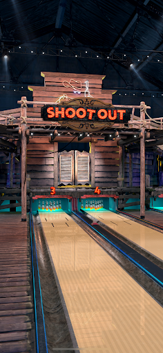 A thrilling moment of a bowling ball striking pins, capturing the excitement and realism of the Yakuto Bowling game.