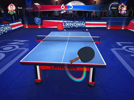 Excited player winning a point in a thrilling game of Ping Pong King, embodying the excitement and thrill of mobile table tennis.