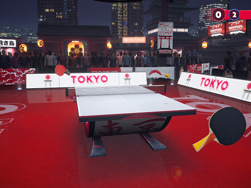 Excited player winning a point in a thrilling game of Ping Pong King, embodying the excitement and thrill of mobile table tennis.