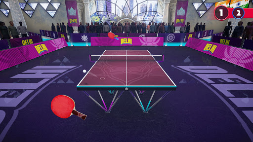 Excited player winning a point in a thrilling game of Ping Pong King, embodying the excitement and thrill of mobile table tennis.