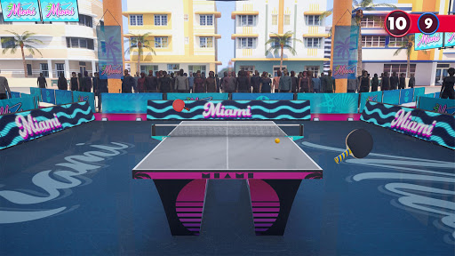 Excited player winning a point in a thrilling game of Ping Pong King, embodying the excitement and thrill of mobile table tennis.