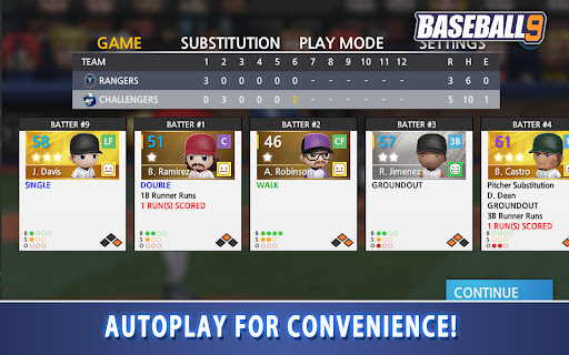 A thrilling baseball game experience, capturing the excitement and strategy of America's favorite pastime in a mobile app.