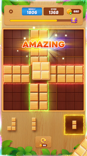 A mind-challenging puzzle game that offers an engaging and relaxing gaming experience with a natural wooden theme.