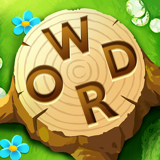 A serene landscape with a crossword puzzle grid, symbolizing the calming yet challenging nature of Wordscapes.